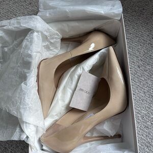 Jimmy Choo Beige Patent Leather Heels